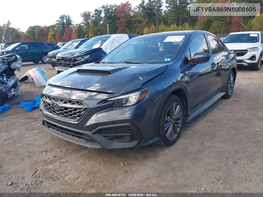 2022 SUBARU WRX VIN JF1VBAB69N8008605 — фото 2