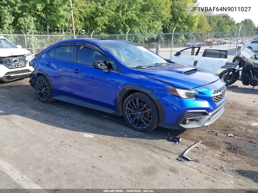 SUBARU WRX 2022, VIN JF1VBAF64N9011027
