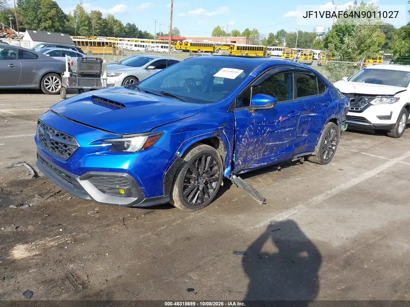 2022 SUBARU WRX VIN JF1VBAF64N9011027 — фото 2