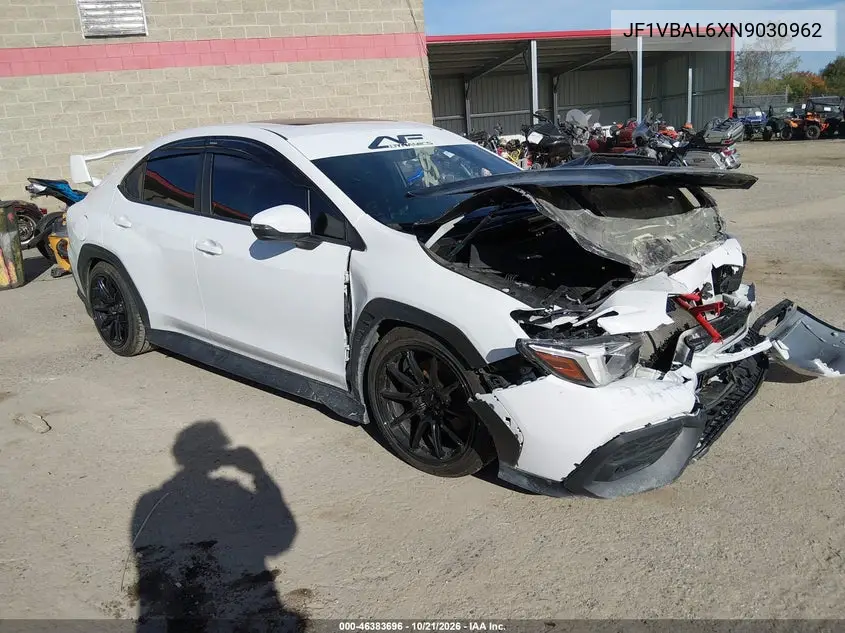 SUBARU WRX 2022, VIN JF1VBAL6XN9030962