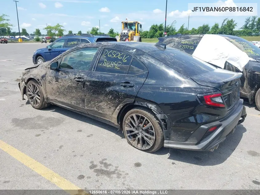 2023 SUBARU WRX VIN JF1VBAN60P8816842 — фото 3