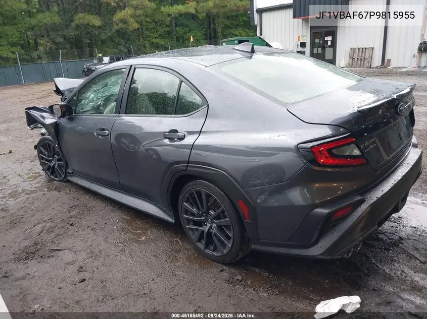 2023 SUBARU WRX VIN JF1VBAF67P9815955 — фото 3
