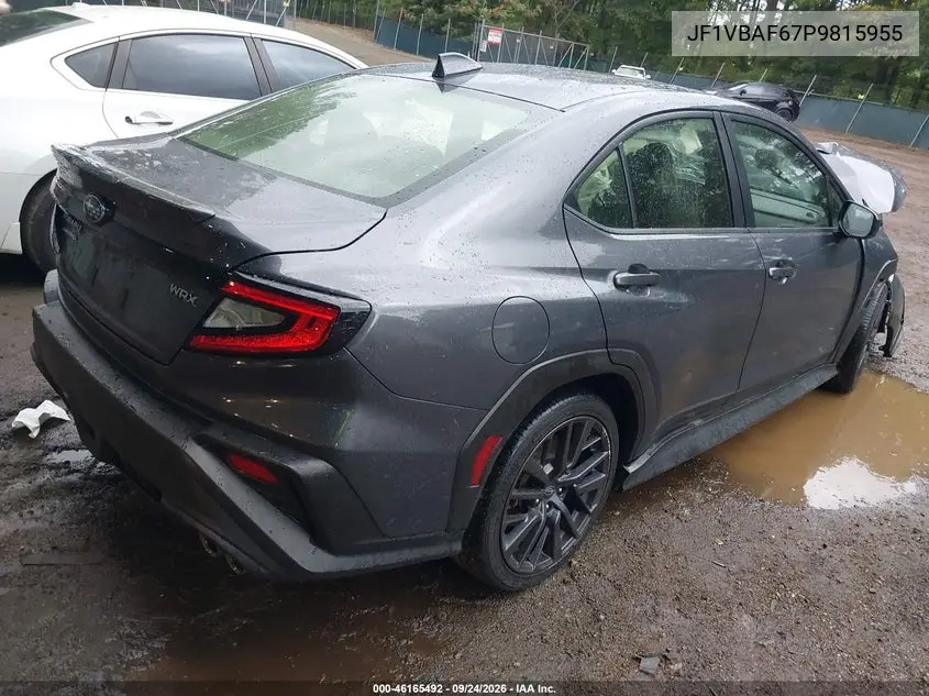 2023 SUBARU WRX VIN JF1VBAF67P9815955 — фото 4