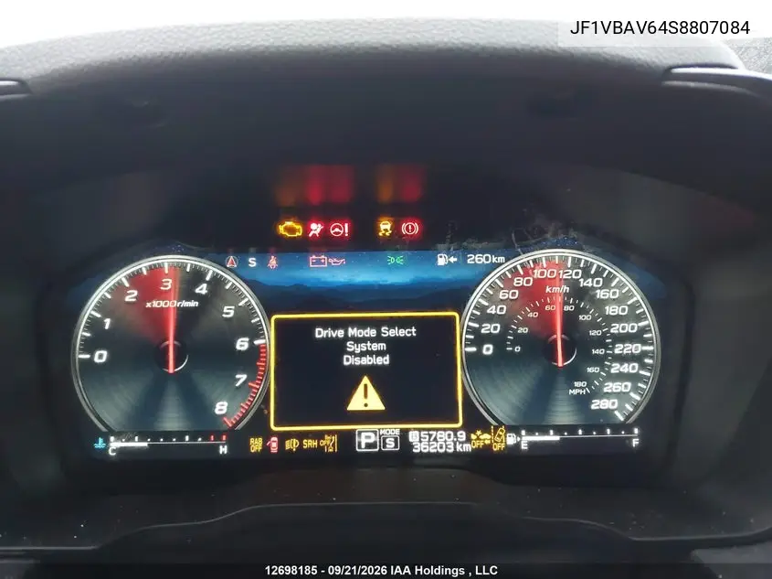 2025 SUBARU WRX VIN JF1VBAV64S8807084 — фото 7