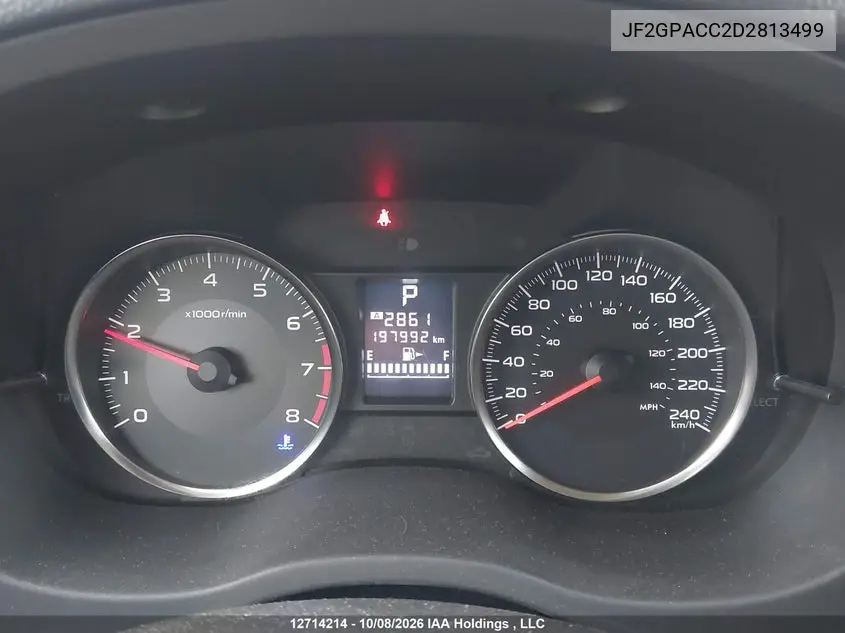 2013 SUBARU XV VIN JF2GPACC2D2813499 — фото 7