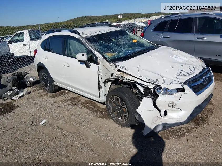 SUBARU XV 2013, VIN JF2GPACC2D1840837