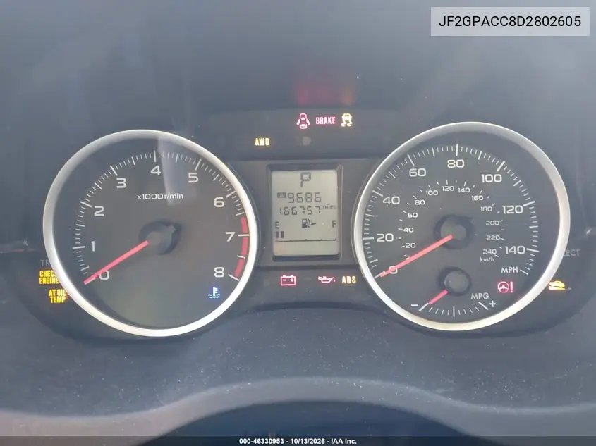 2013 SUBARU XV VIN JF2GPACC8D2802605 — фото 7