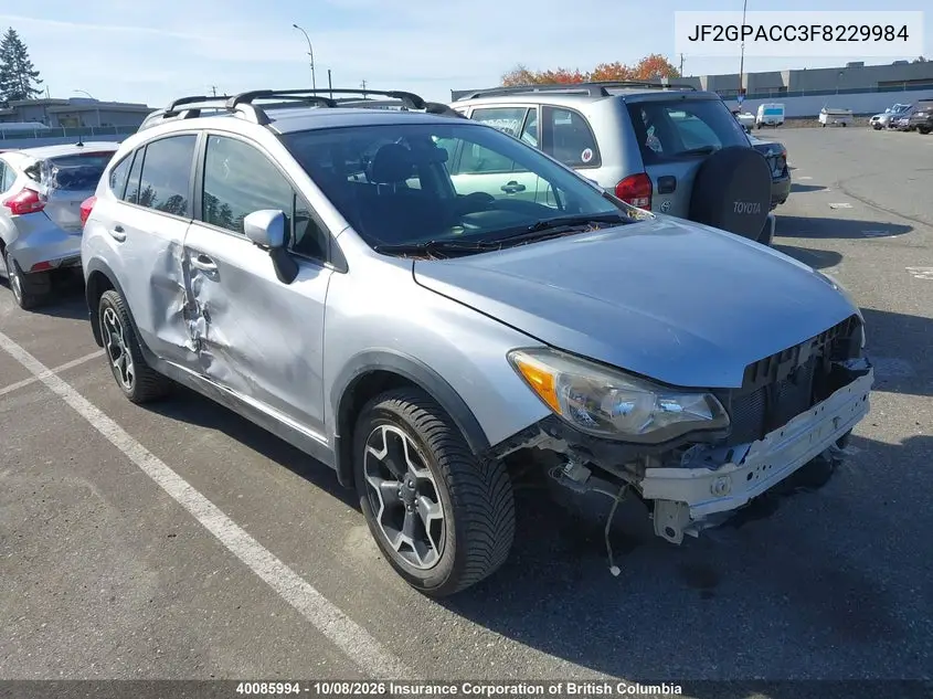 SUBARU XV 2015, VIN JF2GPACC3F8229984