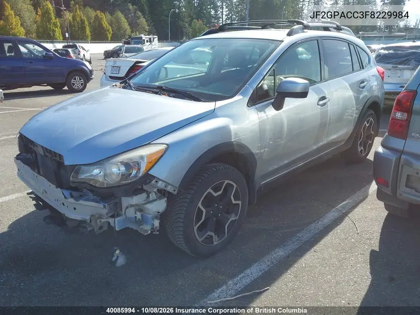 2015 SUBARU XV VIN JF2GPACC3F8229984 — фото 2