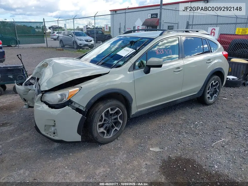 2016 SUBARU XV VIN JF2GPABC0G9292148 — фото 2