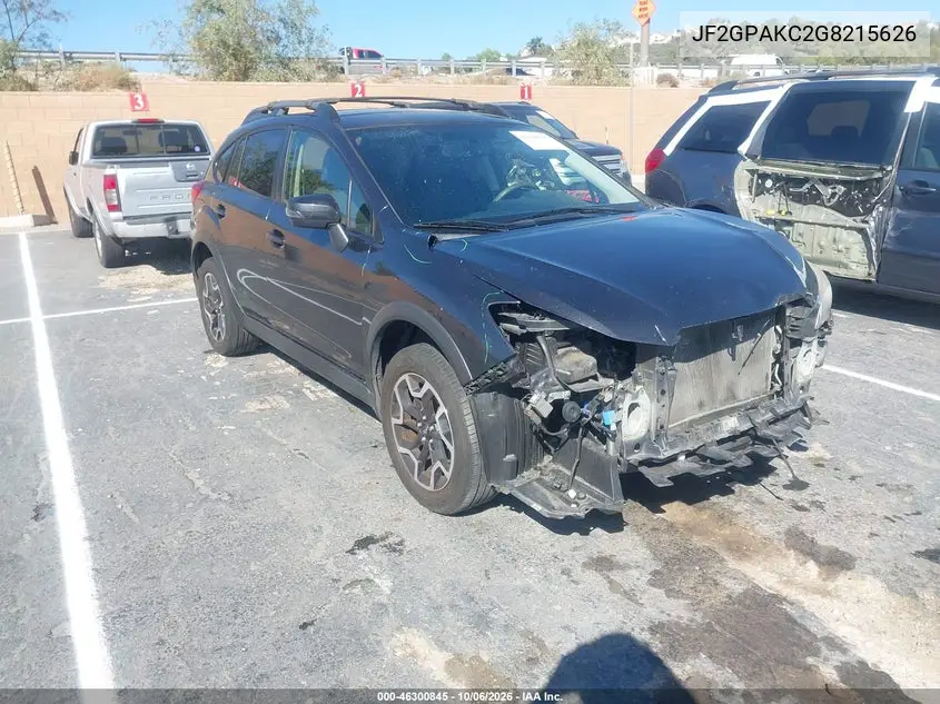 SUBARU XV 2016, VIN JF2GPAKC2G8215626