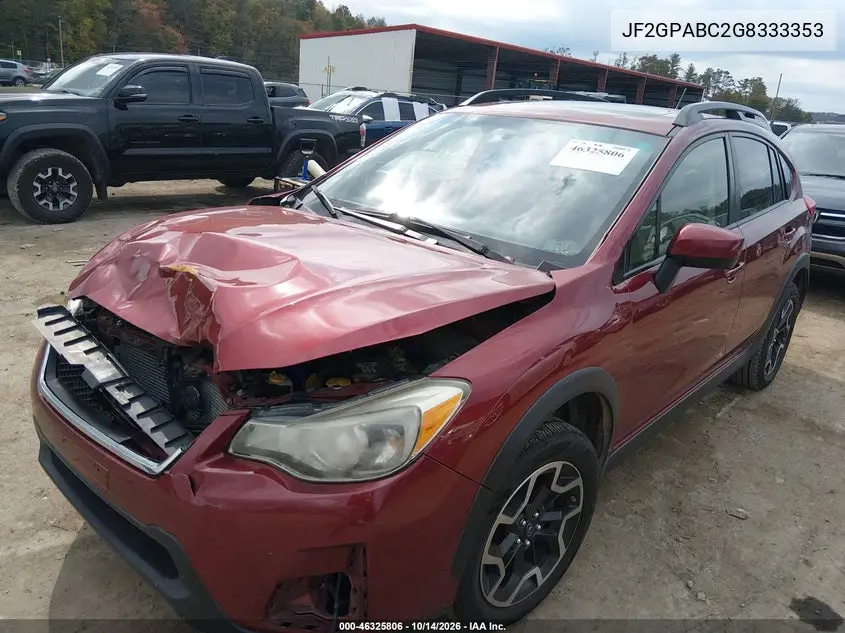 2016 SUBARU XV VIN JF2GPABC2G8333353 — фото 2