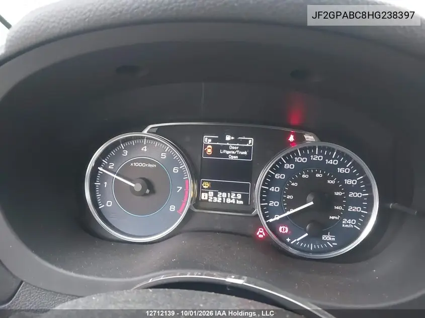 2017 SUBARU XV VIN JF2GPABC8HG238397 — фото 7