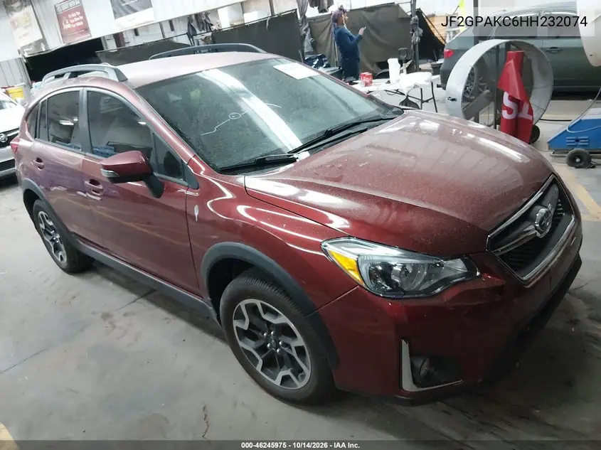 SUBARU XV 2017, VIN JF2GPAKC6HH232074