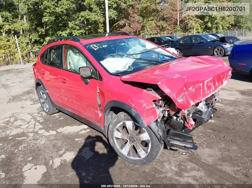 SUBARU XV 2017, VIN JF2GPABC1H8200701