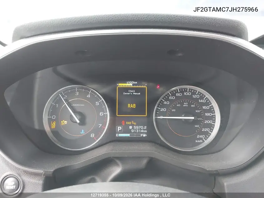 2018 SUBARU XV VIN JF2GTAMC7JH275966 — фото 7