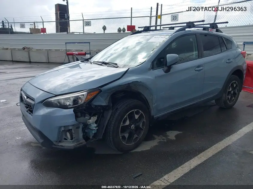 2018 SUBARU XV VIN JF2GTACC3JH296363 — фото 2