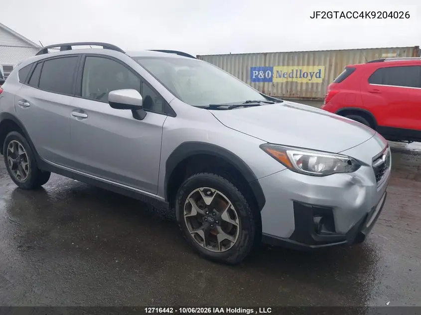 SUBARU XV 2019, VIN JF2GTACC4K9204026