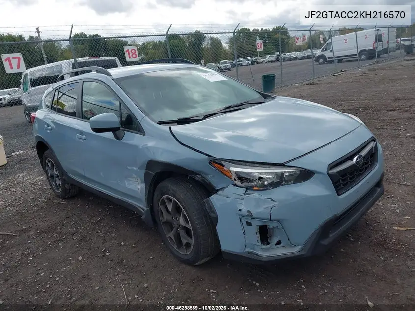 SUBARU XV 2019, VIN JF2GTACC2KH216570