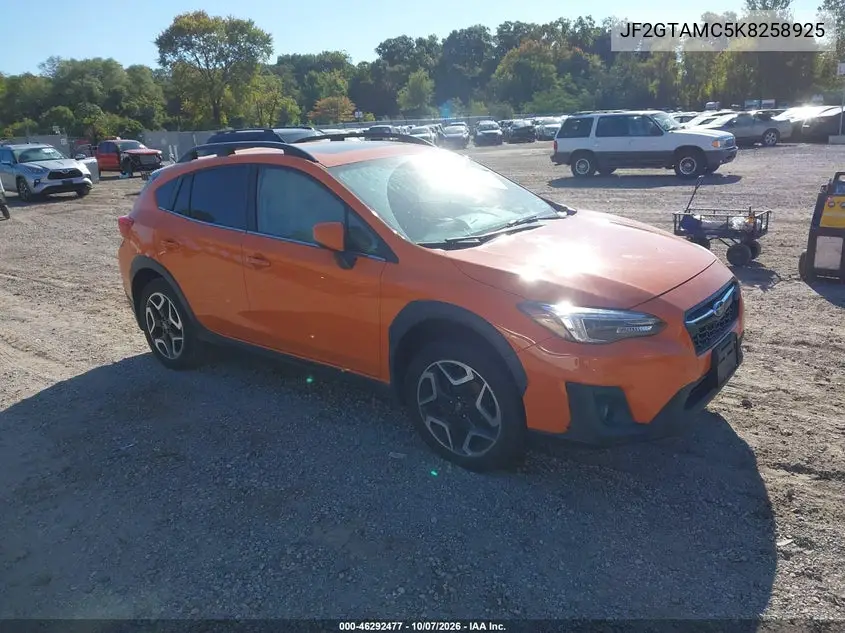 SUBARU XV 2019, VIN JF2GTAMC5K8258925