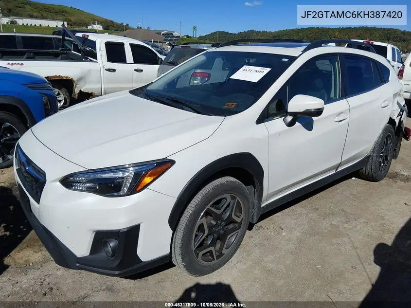 2019 SUBARU XV VIN JF2GTAMC6KH387420 — фото 2