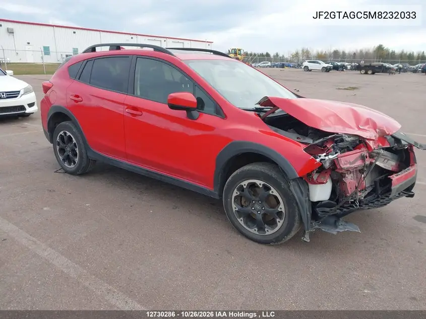 SUBARU XV 2021, VIN JF2GTAGC5M8232033