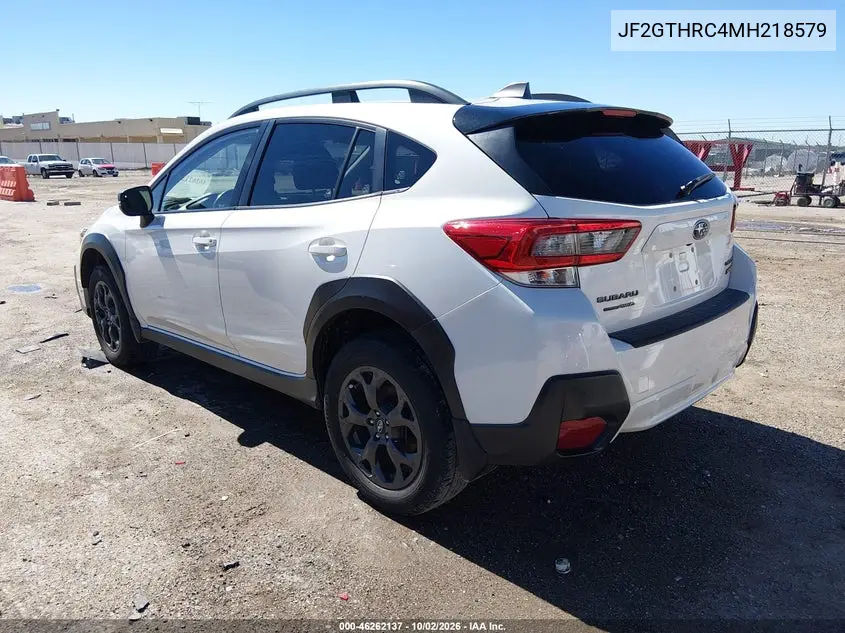 SUBARU XV 2021, VIN JF2GTHRC4MH218579