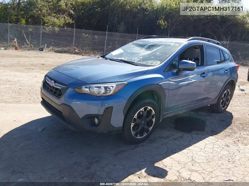 2021 SUBARU XV VIN JF2GTAPC1MH317161 — фото 2
