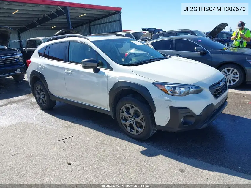 SUBARU XV 2021, VIN JF2GTHSC4MH309670