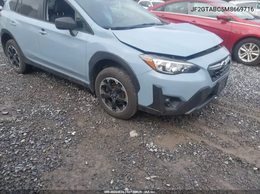 SUBARU XV 2021, VIN JF2GTABC5M8669716