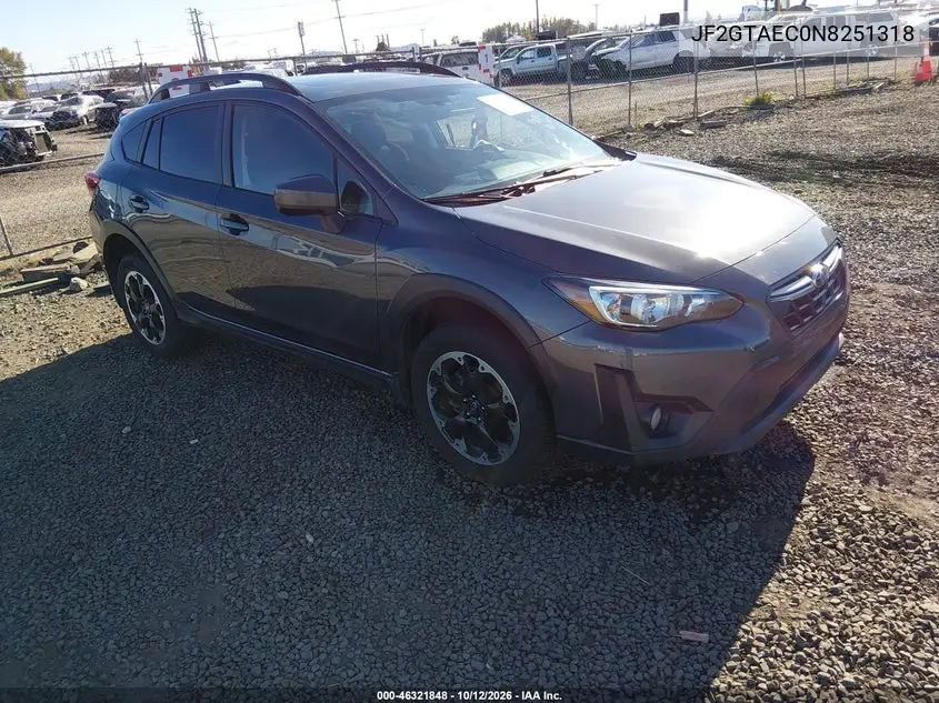 SUBARU XV 2022, VIN JF2GTAEC0N8251318