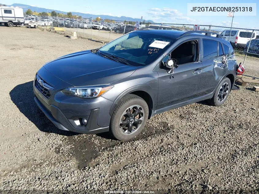 2022 SUBARU XV VIN JF2GTAEC0N8251318 — фото 2