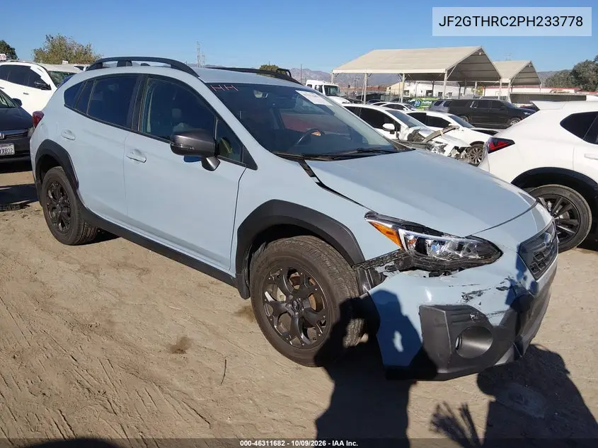 SUBARU XV 2023, VIN JF2GTHRC2PH233778