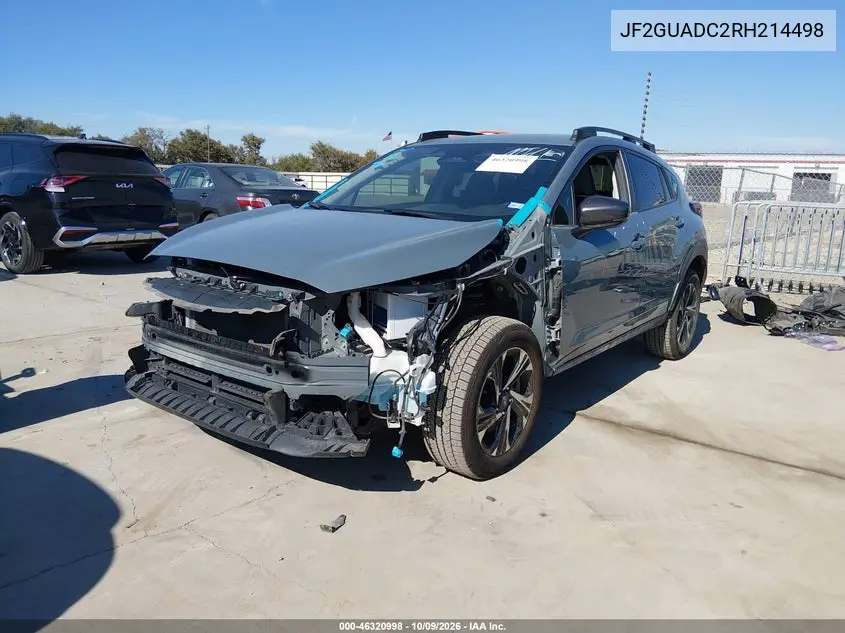 2024 SUBARU XV VIN JF2GUADC2RH214498 — фото 2
