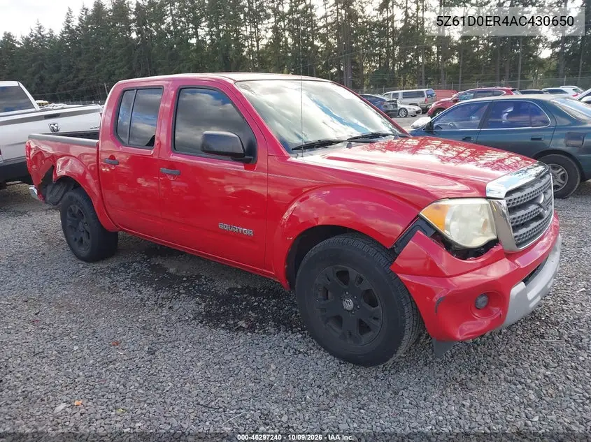 SUZUKI EQUATOR 2010, VIN 5Z61D0ER4AC430650