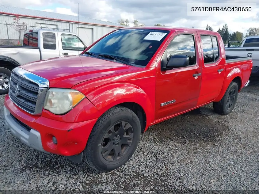 2010 SUZUKI EQUATOR VIN 5Z61D0ER4AC430650 — фото 2