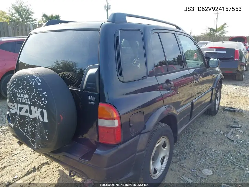 2002 SUZUKI GRAND VITARA VIN JS3TD62V924157553 — фото 4