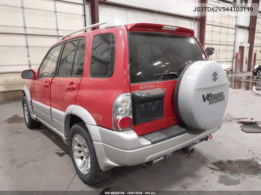 2004 SUZUKI GRAND VITARA VIN JS3TD62V544103119 — фото 3