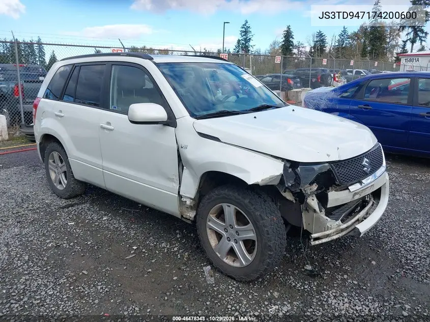 SUZUKI GRAND VITARA 2007, VIN JS3TD947174200600