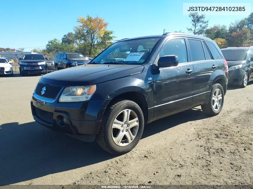2008 SUZUKI GRAND VITARA VIN JS3TD947284102385 — фото 2