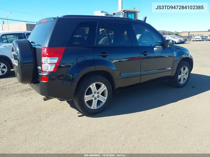 2008 SUZUKI GRAND VITARA VIN JS3TD947284102385 — фото 4