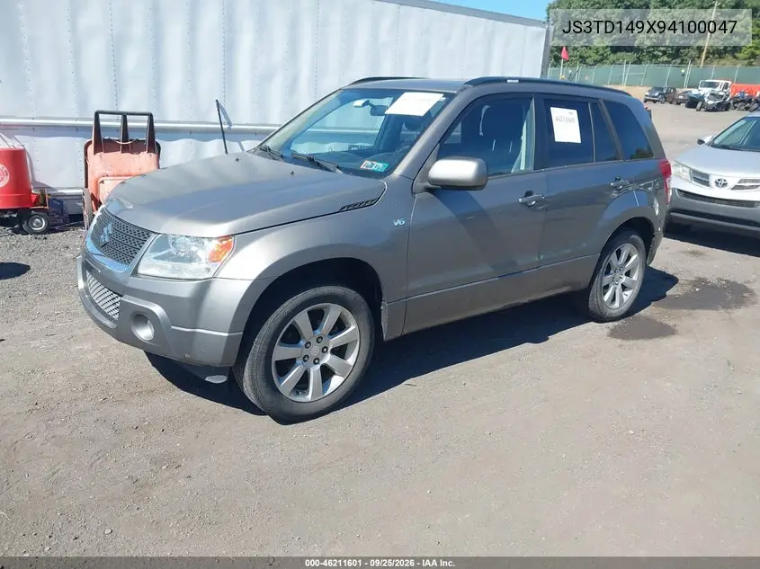 2009 SUZUKI GRAND VITARA VIN JS3TD149X94100047 — фото 2