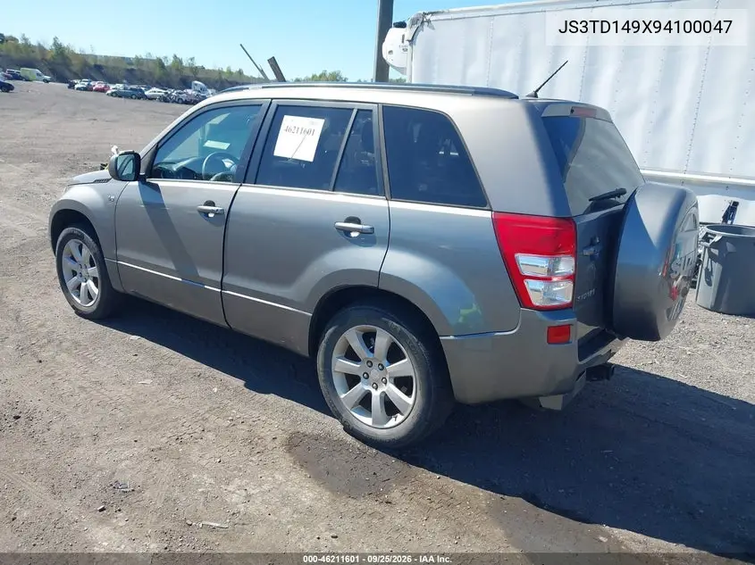 2009 SUZUKI GRAND VITARA VIN JS3TD149X94100047 — фото 3