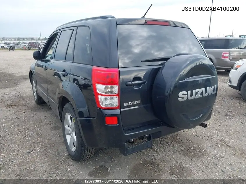 2011 SUZUKI GRAND VITARA VIN JS3TD0D2XB4100200 — фото 3