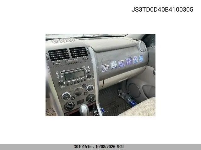 2011 SUZUKI GRAND VITARA VIN JS3TD0D40B4100305 — фото 9