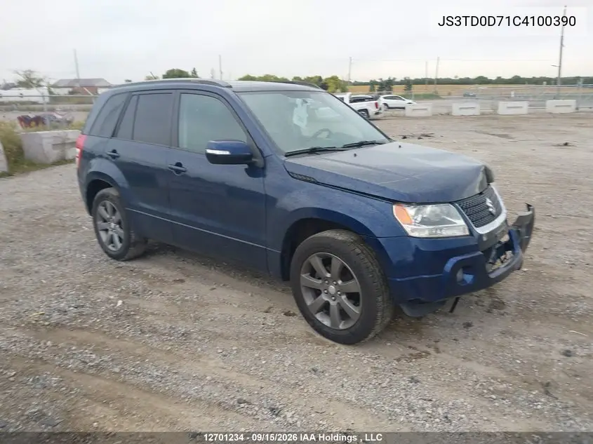 SUZUKI GRAND VITARA 2012, VIN JS3TD0D71C4100390