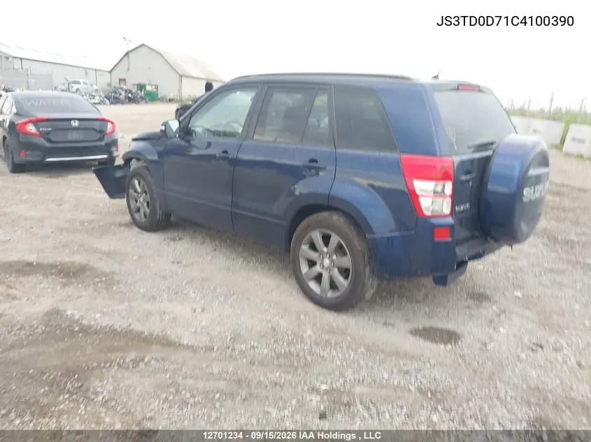 2012 SUZUKI GRAND VITARA VIN JS3TD0D71C4100390 — фото 3