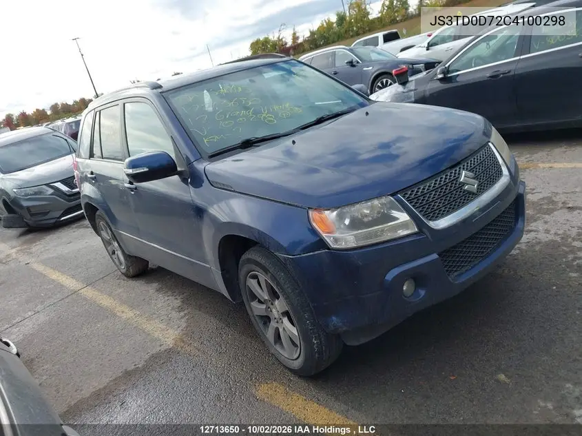 SUZUKI GRAND VITARA 2012, VIN JS3TD0D72C4100298