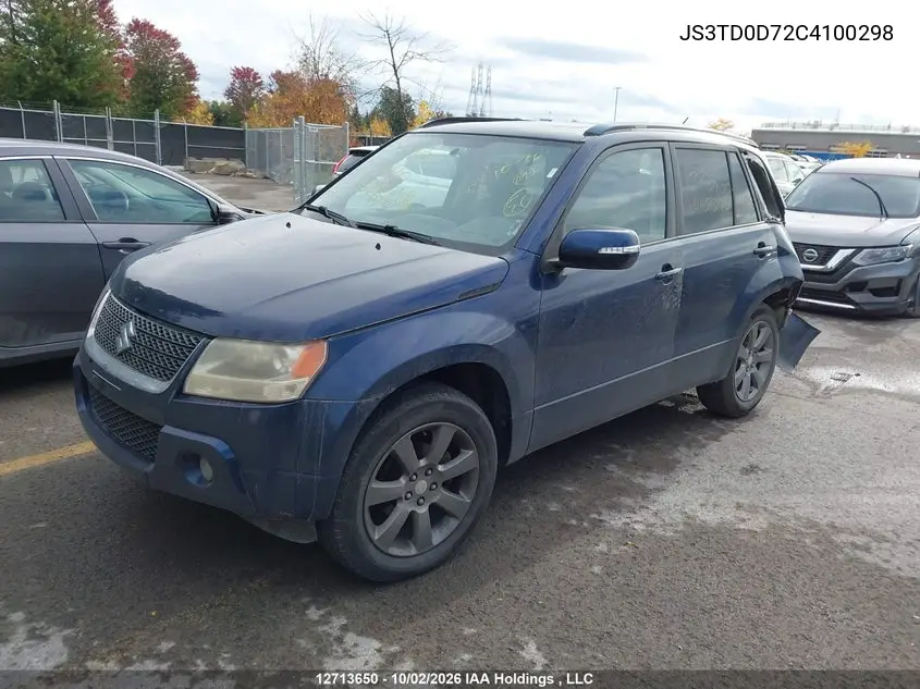 2012 SUZUKI GRAND VITARA VIN JS3TD0D72C4100298 — фото 2