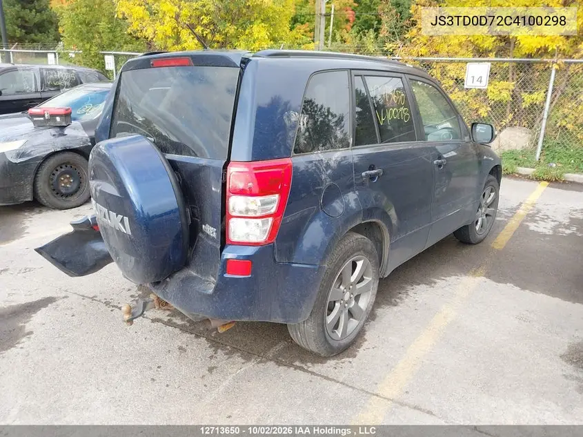 2012 SUZUKI GRAND VITARA VIN JS3TD0D72C4100298 — фото 4
